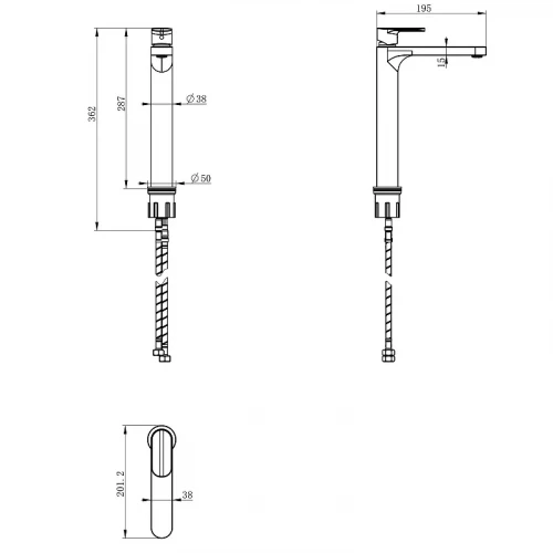 Смеситель для раковины Wonzon & Woghand WW-H1034-MB цвет Черный матовый