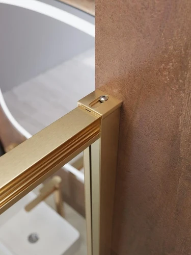 Душевая дверь Cezares Lux 120 LUX-B-FS-11-120-C-BORO профиль Брашированное золото стекло прозрачное