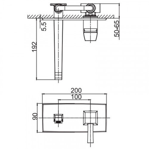 Смеситель для раковины Caprigo Diamante 50-027-oro Золото латунь встраиваемый