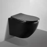 Комплект унитаза с инсталляцией Abber Bequem AC1100MB-AC0105-AC0121MB с сиденьем Микролифт и Черной матовой клавишей смыва фаянс подвесной