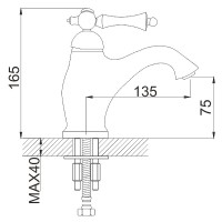 Смеситель для раковины Rose R01Q R0101Q Бронза латунь