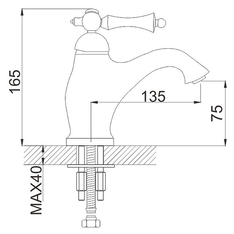 Смеситель для раковины Rose R01Q R0101Q Бронза латунь