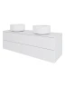 Тумба с раковиной Orange Отто 130 Ot-130TuMDF+B07-345W подвесная цвет Белый глянцевый
