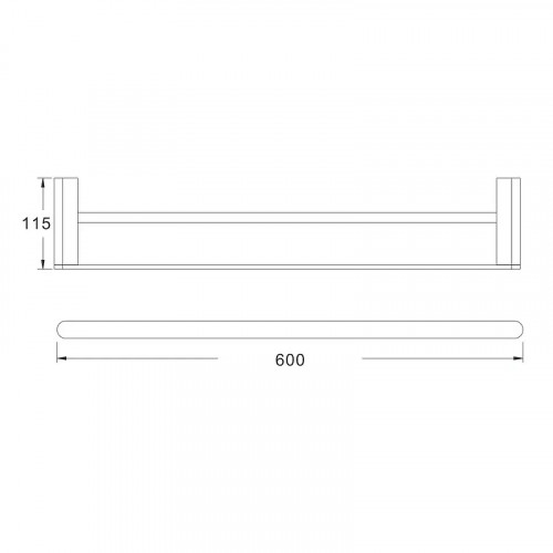 Полотенцедержатель Rose RG17H RG1727H двойной цвет Черный