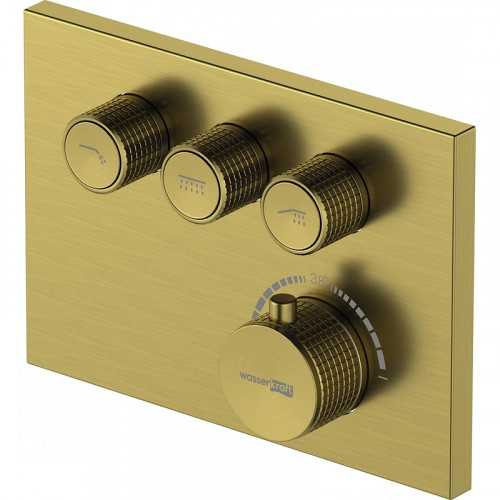 Смеситель для душа WasserKRAFT Aisch 5558 Thermo с термостатом Золото матовое латунь встраиваемый