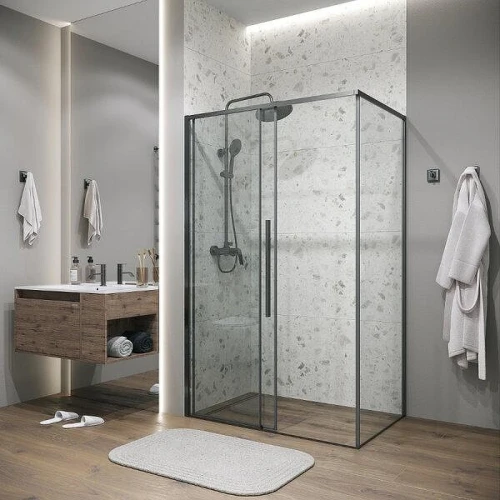 Душевой уголок Grossman Galaxy 130x100 120.K33.01.1310.42.00 профиль Графит сатин стекло прозрачное