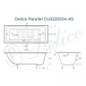 Чугунная ванна Delice Parallel 160x70 DLR220504-AS без отверстий под ручки с антискользящим покрытием
