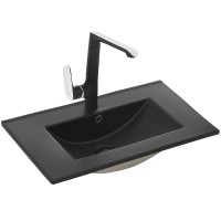 Раковина WeltWasser Deilbach 7506 75 MT- BL 10000005565 Черная матовая фаянс полувстраиваемая