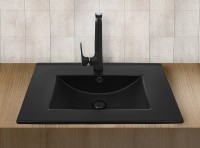 Раковина WeltWasser Deilbach 7506 75 MT- BL 10000005565 Черная матовая фаянс полувстраиваемая