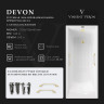 Чугунная ванна Vinsent Veron Devon 175x70 VDV1757045H/VH0012MGD-AS цвет Белый с квадратными ручками матовое золото и антискользящим покрытием