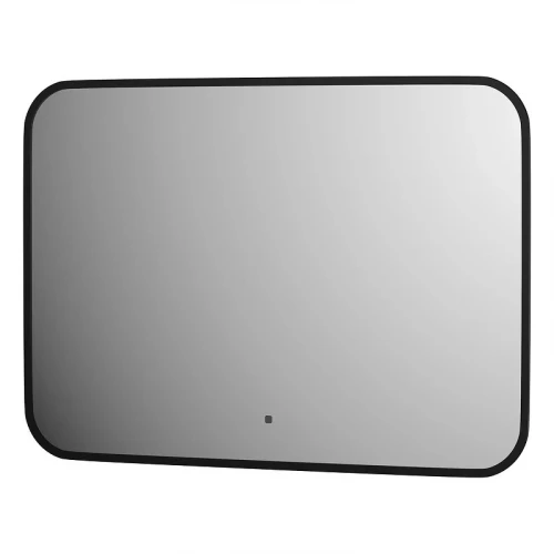 Зеркало Defesto Aura 70х50 DF 2974RH с подсветкой 21W-3000K/ИК - выключатель/Теплый белый свет/Черная рама