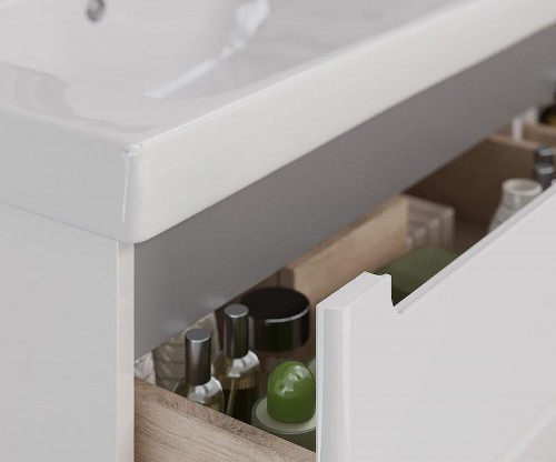 Тумба под раковину Lemark Buno 100 LM04B100T подвесная Белый глянец