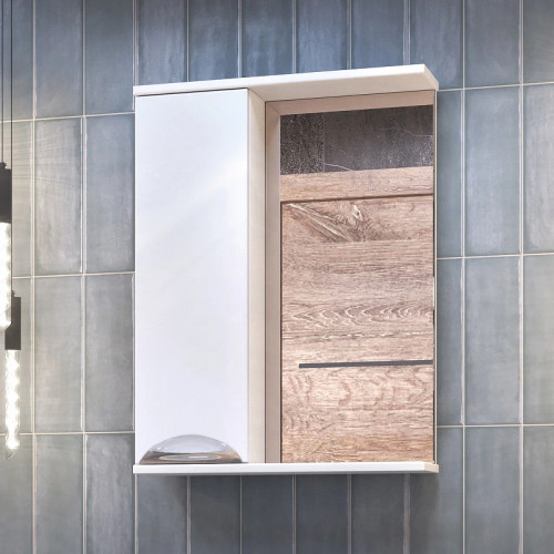 Зеркало со шкафом Vigo Callao 50 L z.CAL.50.L Белое МДФ / ЛДСП, стекло