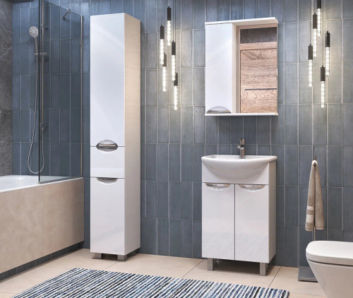 Зеркало со шкафом Vigo Callao 50 L z.CAL.50.L Белое МДФ / ЛДСП, стекло