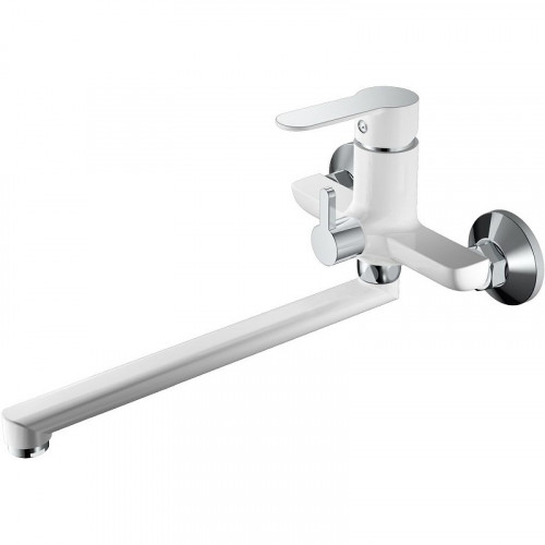 Смеситель для ванны Haiba HB22557-8 универсальный Белый Хром на стену