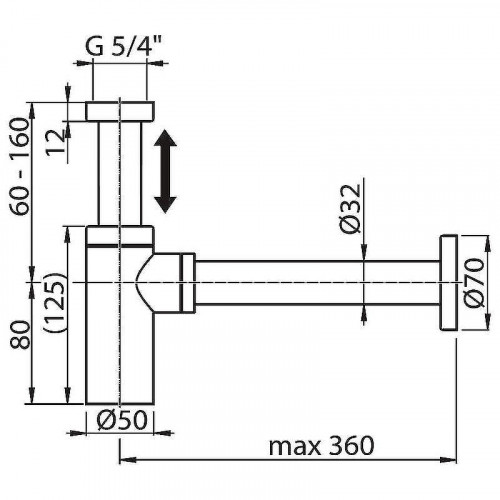 Сифон для раковины Ravak X01834 Графит
