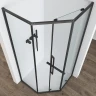 Душевой уголок Black&White S1150-9090GM 90x90 11509090GM профиль оружейная сталь стекло прозрачное