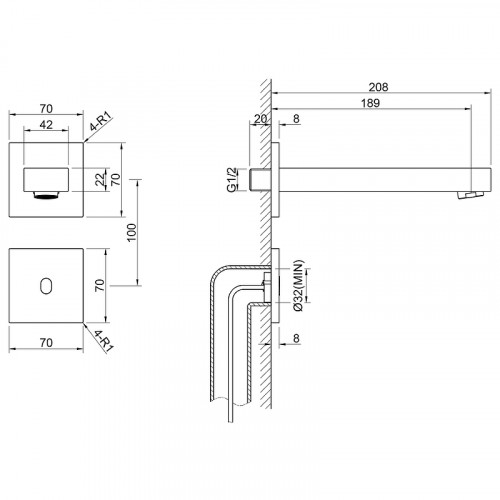 Смеситель для раковины Timo Selene 2073/00SM Хром латунь встраиваемый