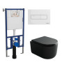 Унитаз с инсталляцией DIWO Ceramicanova Ulma CN4006TMB + DIWO 4501 с сиденьем Микролифт с клавишей смыва цвет Глянцевый белый