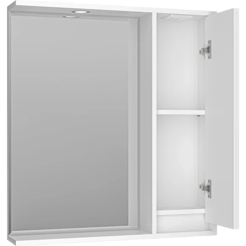 Зеркало со шкафом Brevita Balaton 75 R BAL-04075-01-П с подсветкой Белое матовое МДФ / ЛДСП, стекло