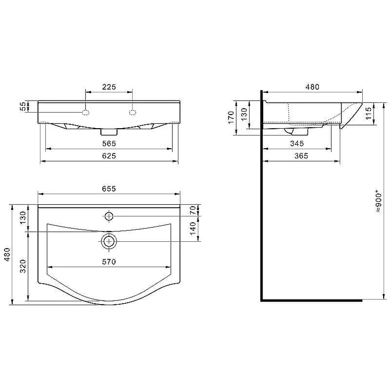 Раковина Santek Беверли 65 1WH302501 Белая