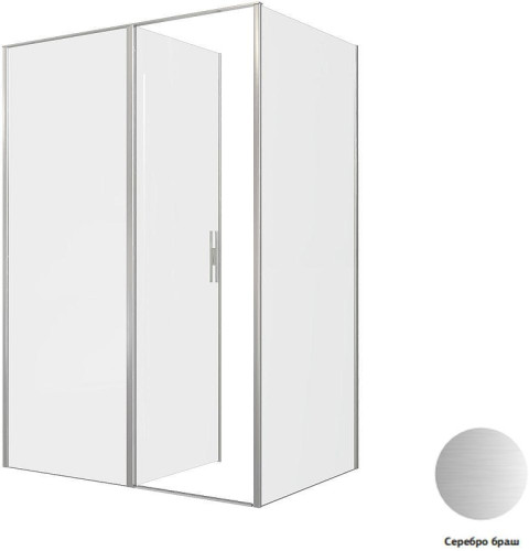 Душевой уголок Allen Brau Priority 140x100 3.31035.BA+3.31047.BA цвет профиля Серебро браш стекло прозрачное
