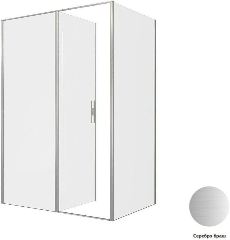 Душевой уголок Allen Brau Priority 140x100 3.31035.BA+3.31047.BA цвет профиля Серебро браш стекло прозрачное