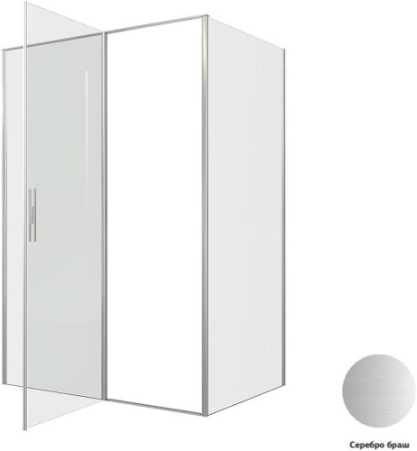 Душевой уголок Allen Brau Priority 140x100 3.31035.BA+3.31047.BA цвет профиля Серебро браш стекло прозрачное