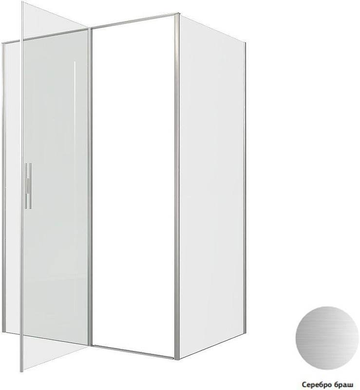 Душевой уголок Allen Brau Priority 140x100 3.31035.BA+3.31047.BA цвет профиля Серебро браш стекло прозрачное
