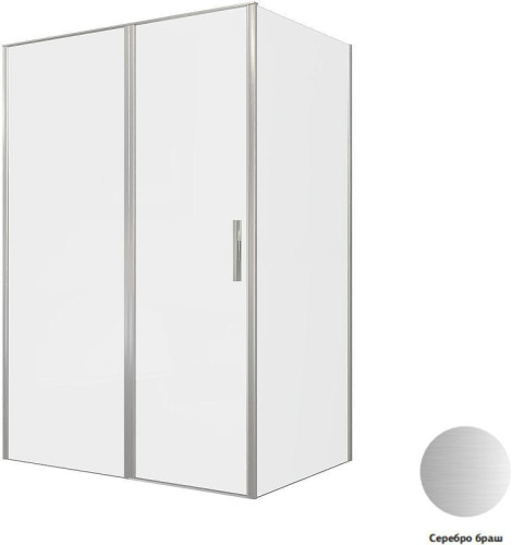 Душевой уголок Allen Brau Priority 140x100 3.31035.BA+3.31047.BA цвет профиля Серебро браш стекло прозрачное