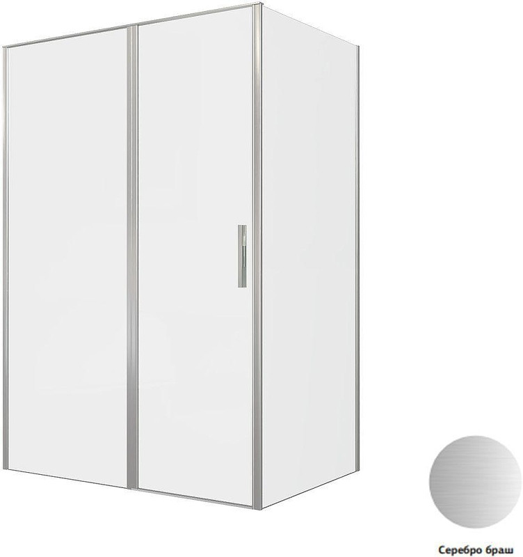 Душевой уголок Allen Brau Priority 140x100 3.31035.BA+3.31047.BA цвет профиля Серебро браш стекло прозрачное