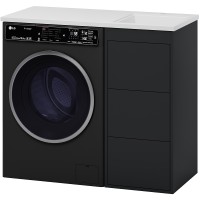 Тумба с раковиной Brevita Grafit 100 R УТ000015084 Графит матовый МДФ / ЛДСП