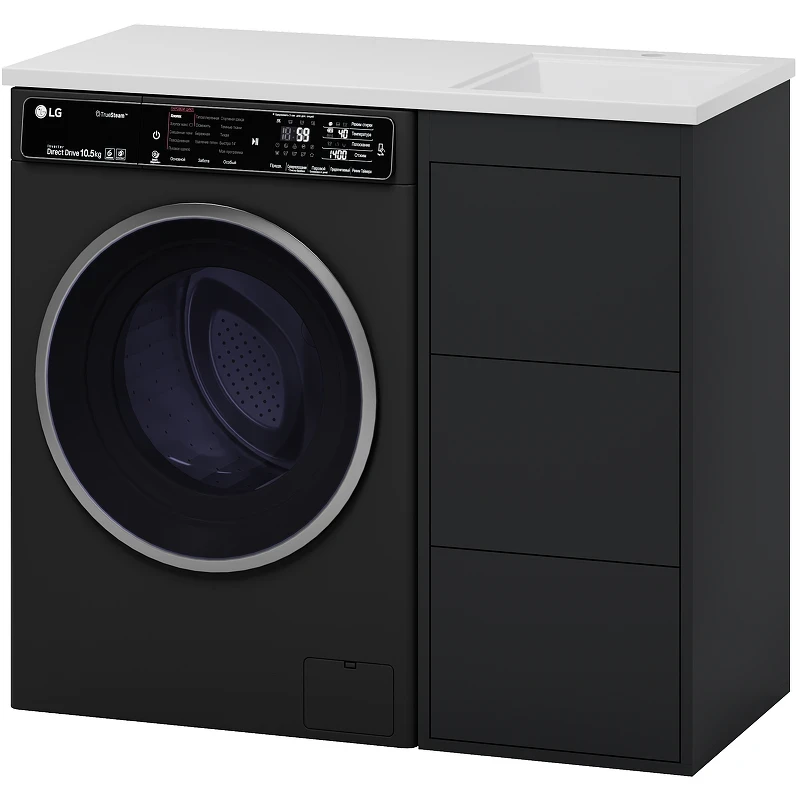 Тумба с раковиной Brevita Grafit 100 R УТ000015084 Графит матовый МДФ / ЛДСП