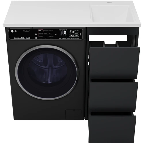 Тумба с раковиной Brevita Grafit 100 R УТ000015084 Графит матовый МДФ / ЛДСП