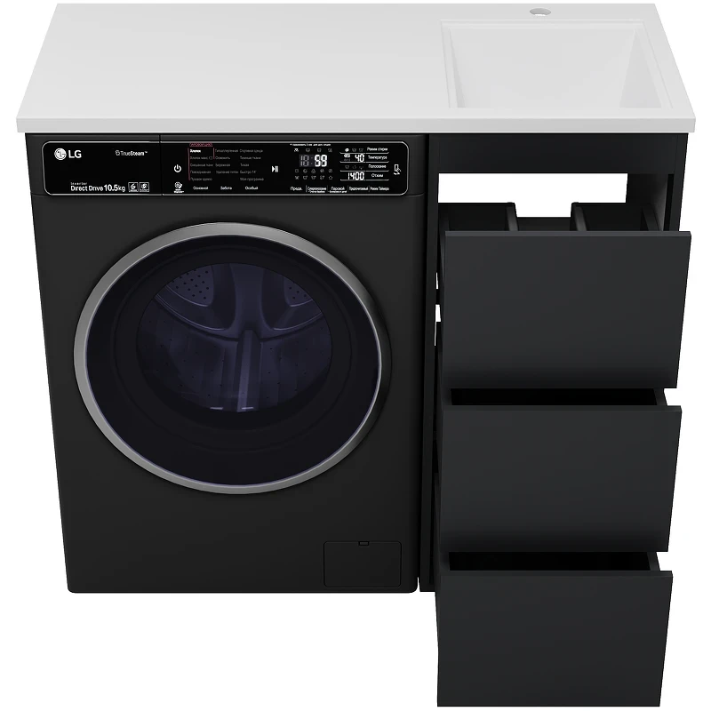 Тумба с раковиной Brevita Grafit 100 R УТ000015084 Графит матовый МДФ / ЛДСП