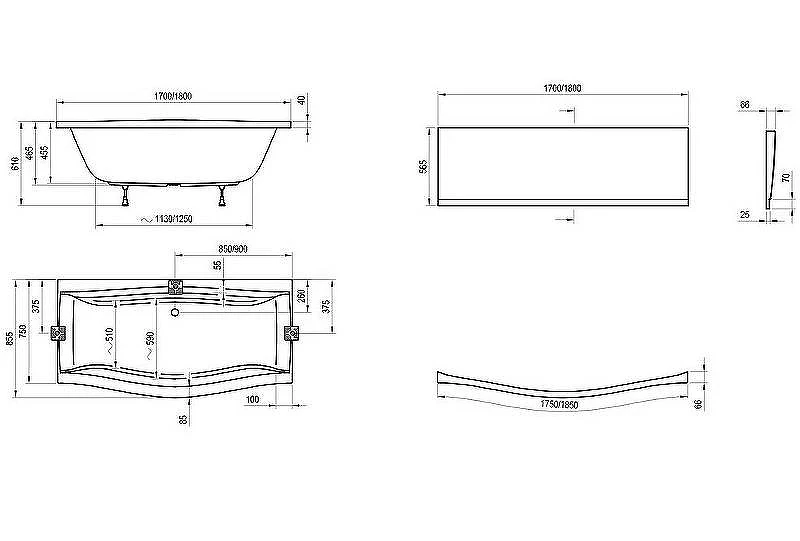 Акриловая ванна Ravak Magnolia 180x75 C601000000 без гидромассажа