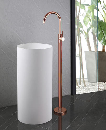 Смеситель для раковины Abber Wasser Kreis AF8141RG Розовое золото латунь на пол