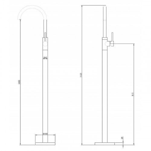 Смеситель для раковины Abber Wasser Kreis AF8141RG Розовое золото латунь на пол