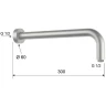 Кронштейн для верхнего душа Remer X-Style Inox SS343L30 Нержавеющая сталь
