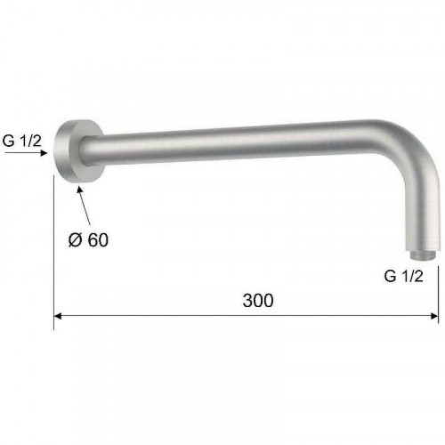 Кронштейн для верхнего душа Remer X-Style Inox SS343L30 Нержавеющая сталь