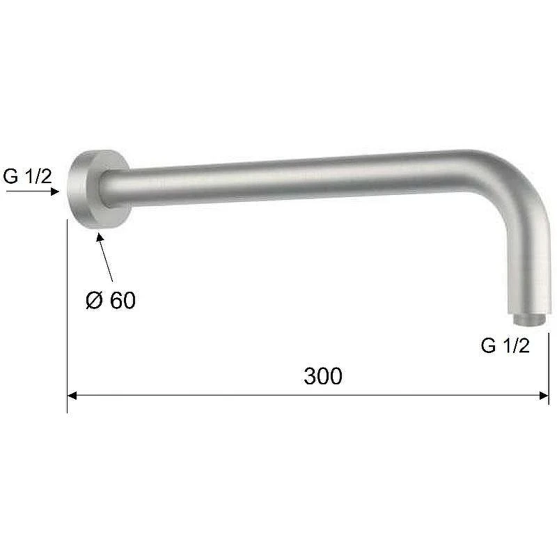 Кронштейн для верхнего душа Remer X-Style Inox SS343L30 Нержавеющая сталь