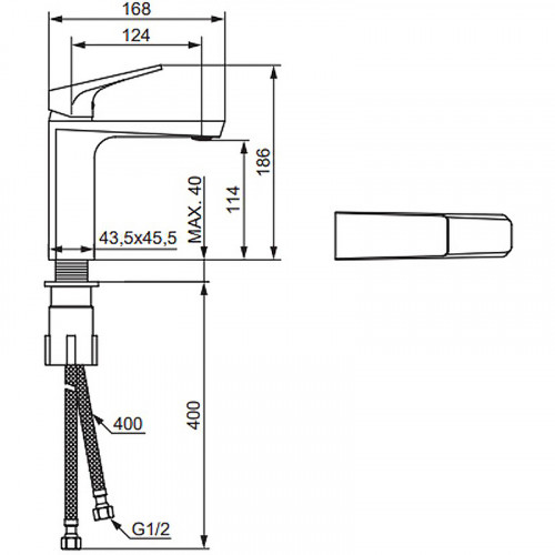 Смеситель для раковины Damixa Merkur 400210300 Черный матовый латунь