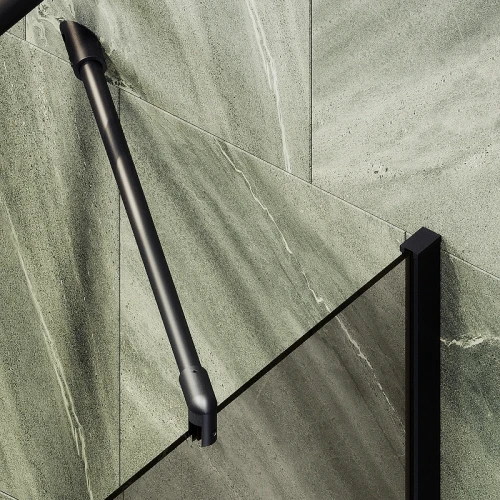 Шторка на ванну Maybah Glass MGV-67-6ш 500x1400 в широком профиле Черный стекло бронзовое