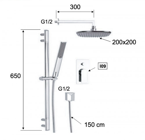 Душевая система Remer Infinity i09S01 цвет Хром