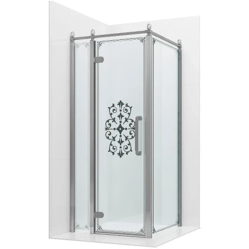 Душевой уголок Ambassador Royal 90x90 18015108-L профиль Хром стекло прозрачное с рисунком