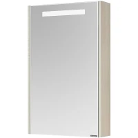 Зеркальный шкаф Aquaton Верди PRO 50 1A195802VDAV0 с подсветкой Белый Ясень фабрик МДФ / ЛДСП, стекло