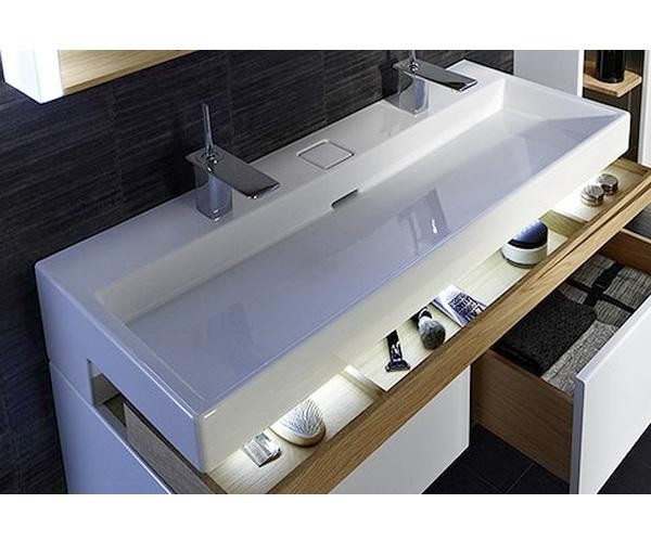 Раковина Jacob Delafon Terrace 120 EXB9112-00 с подсветкой фарфор подвесная, полувстраиваемая