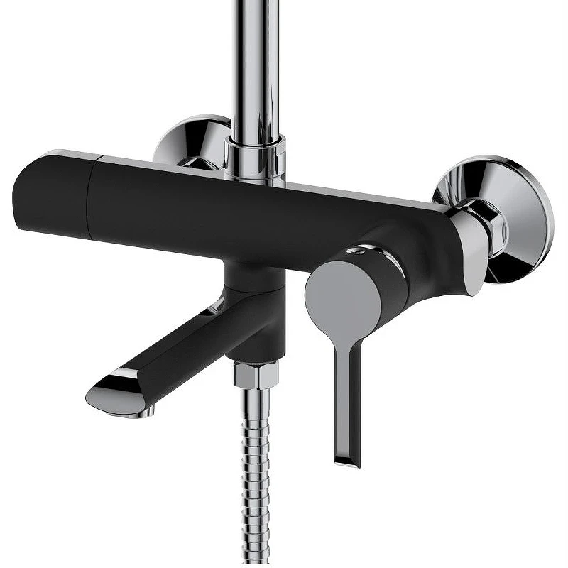 Душевая система Haiba HB24805-7 Черный Хром латунь на стену