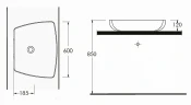 Раковина-чаша beWash Helenen 60 69601001 Белый глянец фарфор накладная
