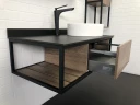 Тумба с раковиной Comforty Лиссабон 95 00-00006558 подвесная Дуб темный МДФ / ЛДСП